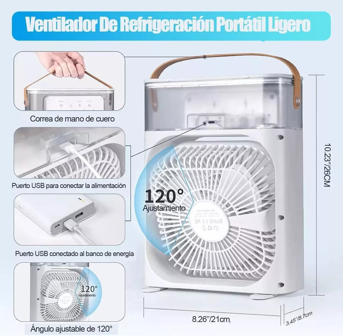 Ventilador Portátil Pro - Tu Solución Instantánea al Calor Refresca y Hidrata.