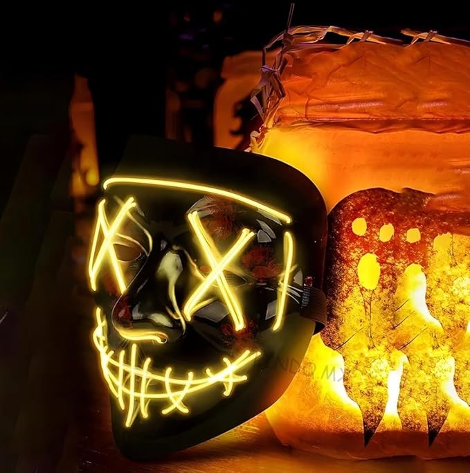 Máscara LED Neón Halloween - Terror y Estilo Único