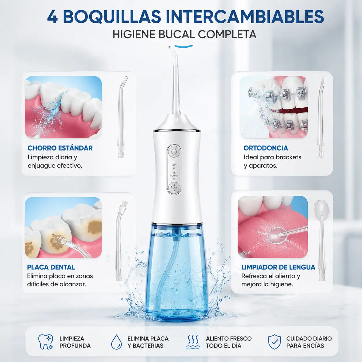 OralClean™ | Irrigador Bucal Eléctrico para una Limpieza Profunda Todos los Días