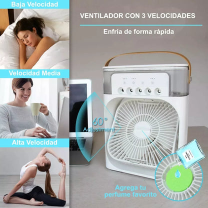 Ventilador Portátil Pro - Tu Solución Instantánea al Calor Refresca y Hidrata.