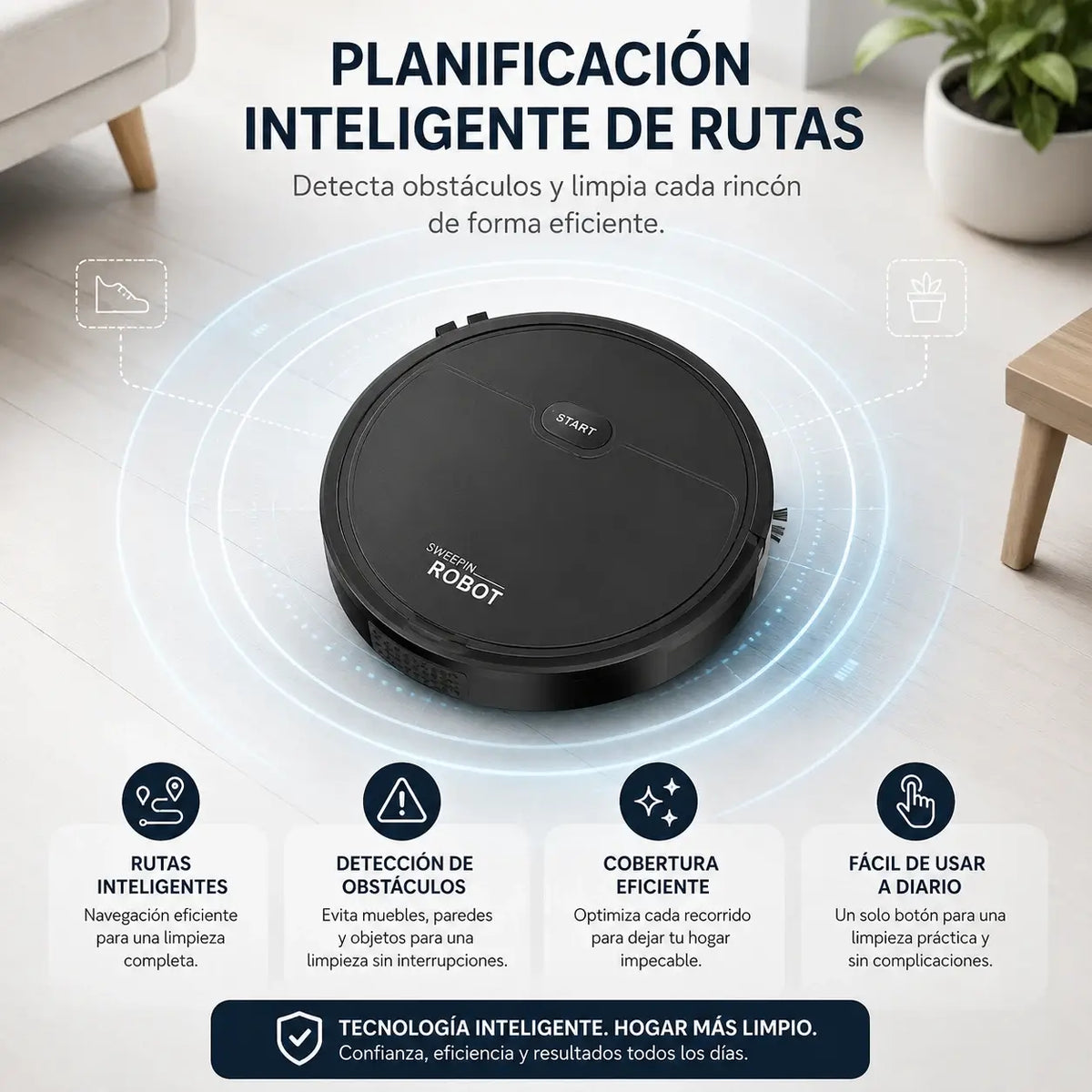 Aspiradora Robot De Limpieza Aspira, Barre y Trapea - Clean Bot Pro