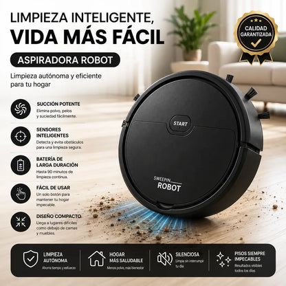 Aspiradora Robot De Limpieza Aspira, Barre y Trapea - Clean Bot Pro