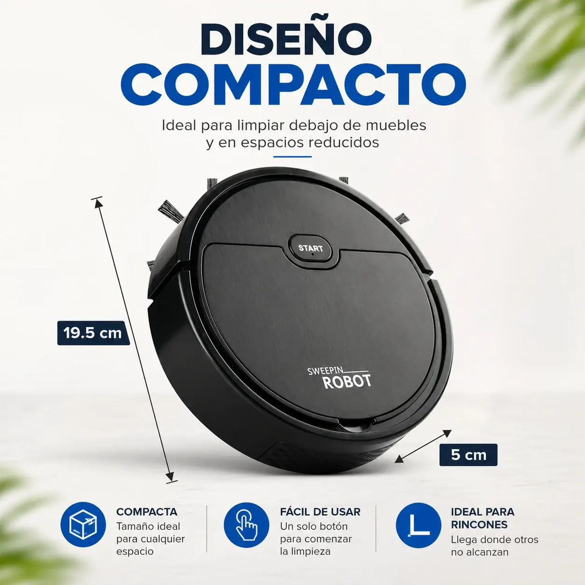 Aspiradora Robot De Limpieza Aspira, Barre y Trapea - Clean Bot Pro