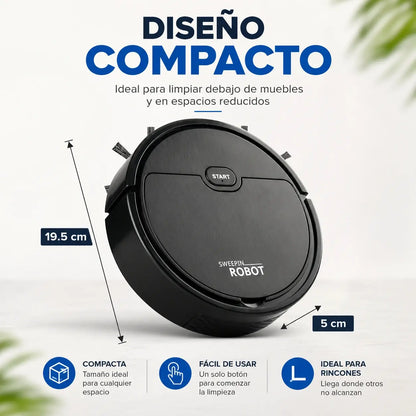 Aspiradora Robot De Limpieza Aspira, Barre y Trapea - Clean Bot Pro