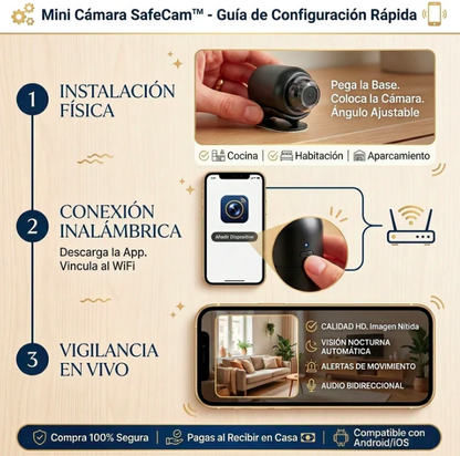 Mini Cámara Espía Full HD con Visión Nocturna – Discreta, Inalámbrica y Activada por Movimiento