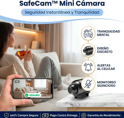 Mini Cámara Espía Full HD con Visión Nocturna – Discreta, Inalámbrica y Activada por Movimiento