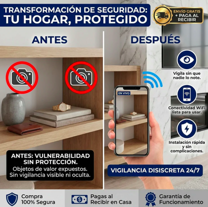 Mini Cámara Espía Full HD con Visión Nocturna – Discreta, Inalámbrica y Activada por Movimiento