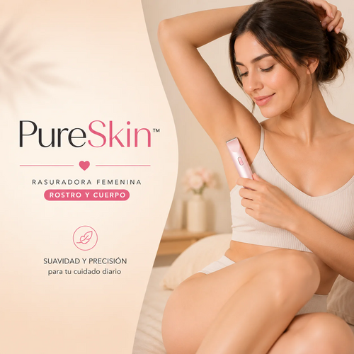 PureSkin™ | Rasuradora Femenina 2 en 1 para Rostro y Cuerpo