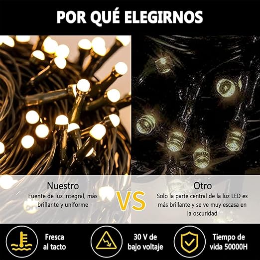 Luces de Navidad para Exteriores e Interiores 50 metros