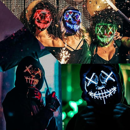 Máscara LED Neón Halloween - Terror y Estilo Único
