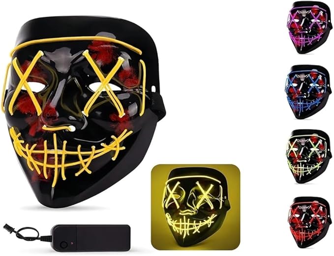 Máscara LED Neón Halloween - Terror y Estilo Único