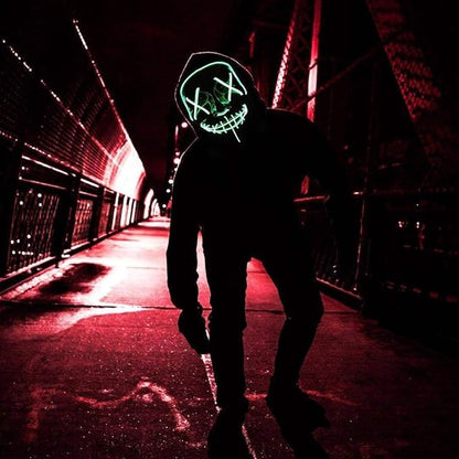 Máscara LED Neón Halloween - Terror y Estilo Único