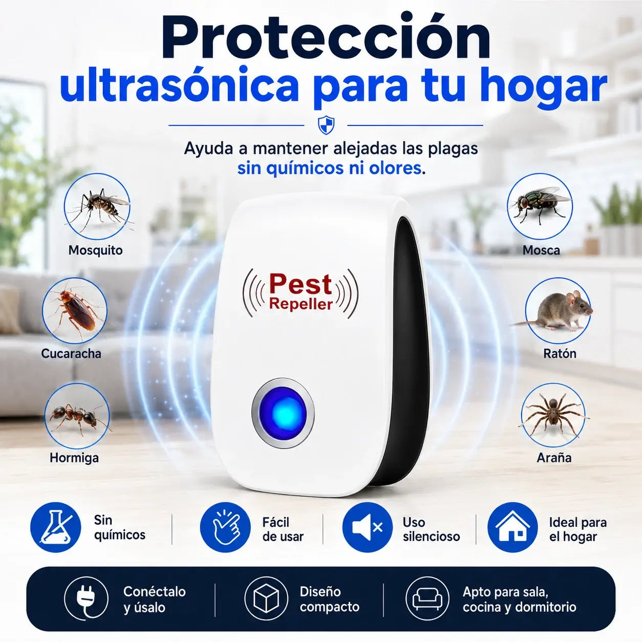 Repelente Ultrasónico – Despídete de Plagas Sin Químicos