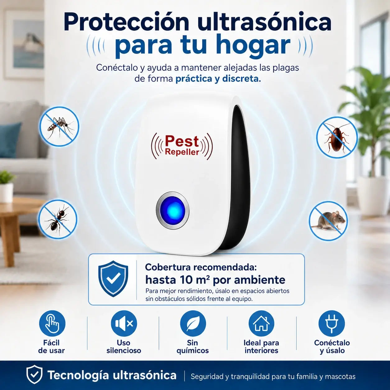Repelente Ultrasónico – Despídete de Plagas Sin Químicos